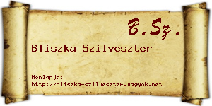 Bliszka Szilveszter névjegykártya